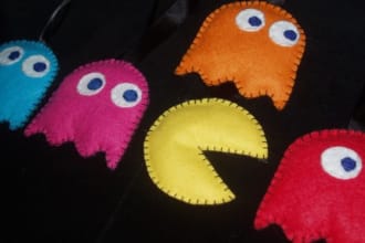 send you any two handmade felt pac man characters