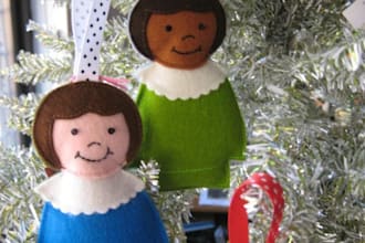 send you any two handmade felt members of the little people family