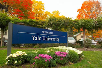 take a picture with your logo in front of beautiful Yale University
