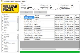 scrape yellowpages records with all available data