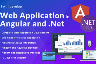 develop amazon web application in angular and dot net core