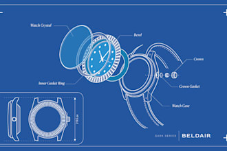 create custom technical line art for engineering and design