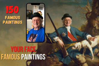 do face swap replacement in classic and famous paintings