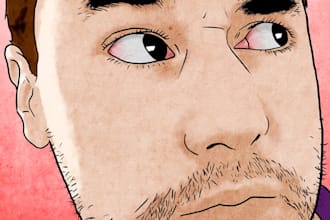 digitally illustrate you in a cartoon comic style