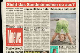 produce a german personalized newspaper photomontage