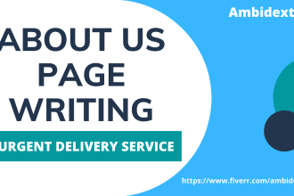 write an about us page for your website