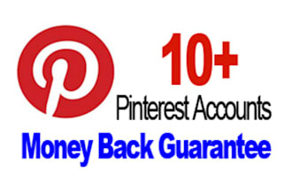 manually provide 10+ quality Pinterest accounts with unique ips, profile pic, and follows