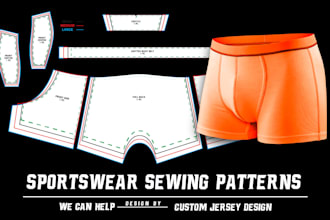 create sewing patterns for sportswear garments