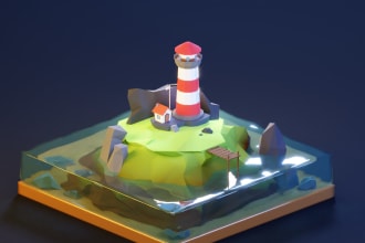 create 3d model with isometric style