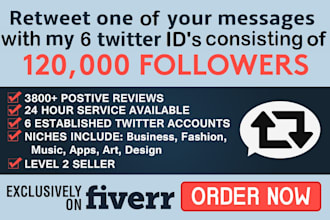 retweet your ad or message to my 120000 followers
