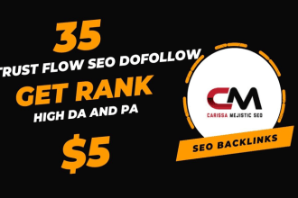 provide 35 powerful backlinks with high trust flow
