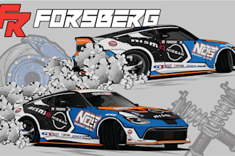 create vector car from your photo into cartoon illustration