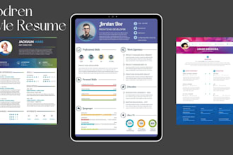 write or design modern and professional resumes