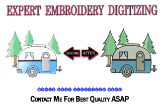 digitize image for embroidery design file in 1 hour