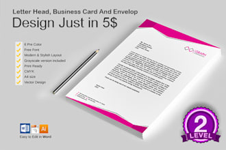 design an eye catchy business card and letter head