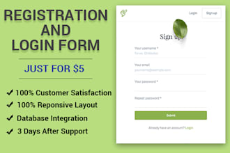 make amazing login and registration forms for your website