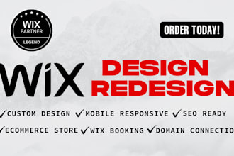 build wix website, design wix or redesign wix website, ecommerce store