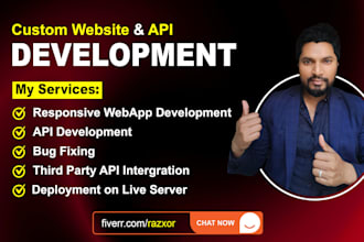 develop ajax, js, PHP, mysql, laravel and API based web app