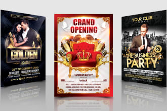 design party and event flyers within 24 hours