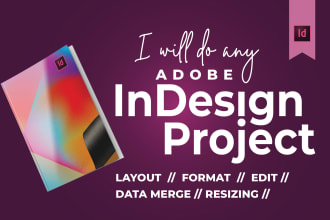 do any adobe indesign project
