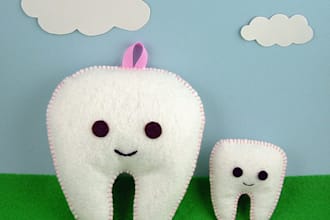 send you or your child and handmade felt toothfairy pillow