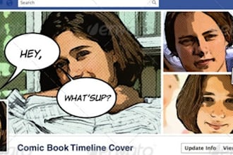 create a comic book facebook timeline cover