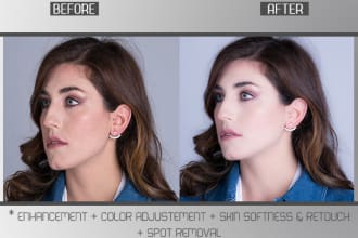 do retouching, enhancement,  spot removal of an image