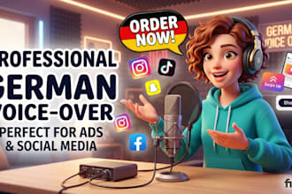 record a young female german voice over