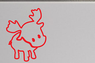send you 2 cute baby canadian moose of vinyl for laptop, car or anything