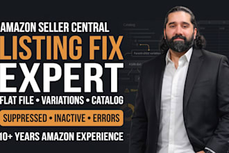 fix amazon listing issues, suppressed listings and variations