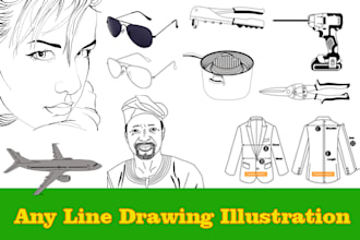 draw line drawing, detail line art, outline, illustration
