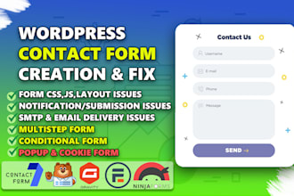 create or fix contact form 7 issues in 1 hour