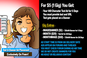 place your banner in our app store forum with unlimited impressions