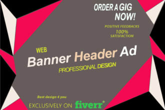 design a creative Web banner, header, Google ad, Fb cover