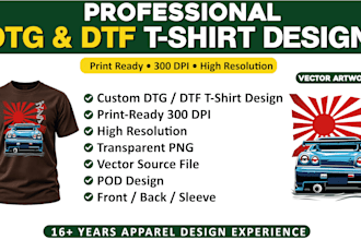 create halftone dtg and dtf t shirt designs print ready