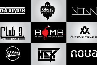 do typography band, music or dj logo design