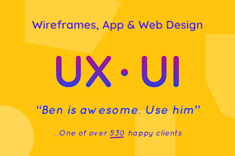 design ui ux, website, dashboard, mobile app wireframes