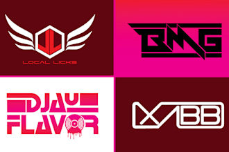 design music, dj, studio record or band logo