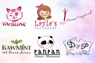 create original hand drawn cartoon business logo, design mascot, brand identity