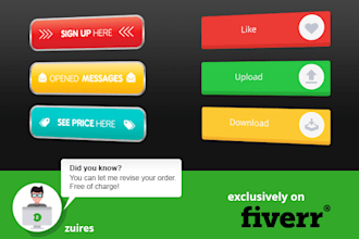 design 5 custom web buttons in photoshop