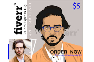 draw artistic cartoon portrait