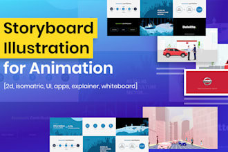 create storyboard illustrations for 2d saas animated videos