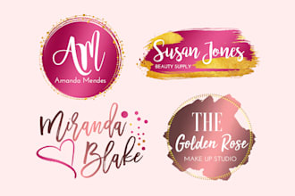 design an elegant and feminine watercolor logo for you