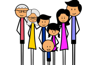 draw an unique stickman figure clipart