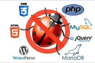 fix your wordpress, php, html, jquery, css, database bugs