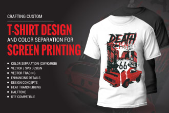 provide tshirt design and screen printing color separation for clothing graphics