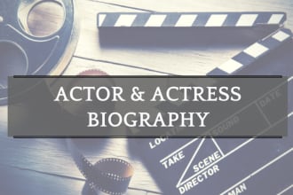 write a professional actor or actress biography
