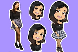 draw you as a chibi anime cartoon character within 24 hours