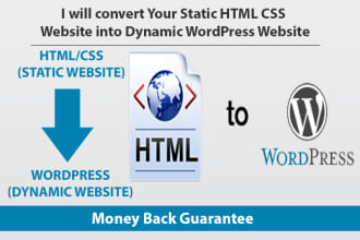 convert static HTML website to dynamic wordpress website