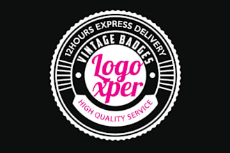 design 2 Highly Outstanding Retro Vintage Stamp, Badges In 12hours